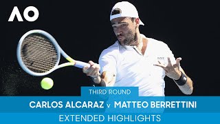 Carlos Alcaraz v Matteo Berrettini Extended Highlights 3R  Australian Open 2022 [upl. by Larkin631]