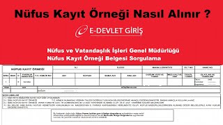 EDevlet Nüfus Kayıt Örneği Nasıl Alınır İndirme ve Çıktı Alma  Karşılaşılabilecek Hatalar [upl. by Esened]