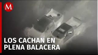 Dron capta enfrentamiento a balazos entre sicarios en Tamaulipas [upl. by Tsepmet521]