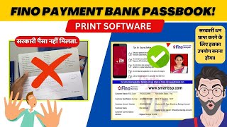 FINO PAYMENT BANK PASSBOOK PRINT ID SOFTWARE PASSBOOK PRINT PRINTER SETUP BANK PASSBOOK PRINT FULL [upl. by Shurwood525]