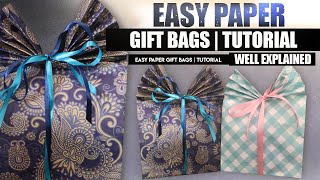 Easy Paper Gift Bags  Tutorial [upl. by Lareena]