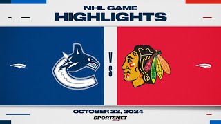 NHL Highlights  Canucks vs Blackhawks  October 22 2024 [upl. by Warfield]