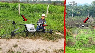 APLICAMOS HERBICIDA NA FAZENDA COM DRONE AGORA OS PASTOS VÃO LIMPAR [upl. by Hnib]