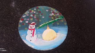 cristmas painting for beginnersacrylicstep by step tutorial [upl. by Xerxes871]