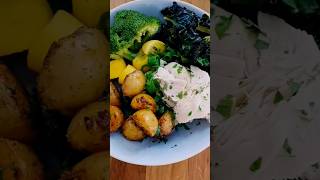 Steam Chicken Breast Roasted in Macadamia Oil Golden Potatoes Steam Vegetables [upl. by Ozner]