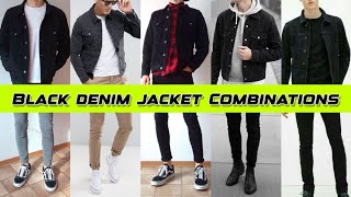 Black Denim Jacket Combination  Danim Jacket Outfit Ideas amp Color Combinations  tiptopgents [upl. by Harrison]