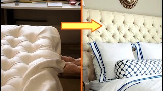 Cómo Hacer un CABECERO de CAMA CAPITONÉ  Tutorial DIY  Respaldo de Cama Acolchado Paso a Paso [upl. by Farrison]