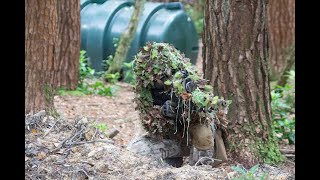 Airsoft Ultimate Airsoft Sniping with SR25 DMR Ghillie Stealth Tactics in Action [upl. by Acirrehs]