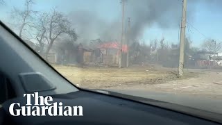 Ukrainian mayor drives MP through destroyed city of Chernihiv [upl. by Fink715]