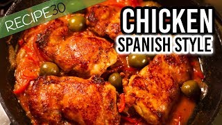 Spanish style chicken with chorizo and potatoes [upl. by Anicart]