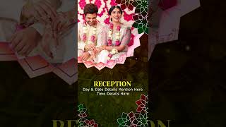 Indian Wedding Invitation Video  INVE008   ecard  WhatsApp Invite Video [upl. by Magnum913]