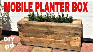 Mobile Pallet Planter Box  Decorative Garden Rolling Planter Box  DIY Decor Ideas [upl. by Eecal]