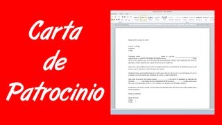 Como hacer una carta de patrocinio [upl. by Down]