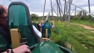 shambala 249ft hypercoaster 83mph on ride pov at PortAventura [upl. by Culliton]