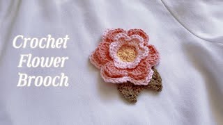 Crochet Flower Brooch  Tutorial [upl. by Allana]