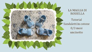 💝💖💞 Sandaletti neonato in cotone  Coccole morbide per i piedini più piccoli 03 mesi tutorial [upl. by Seidel]