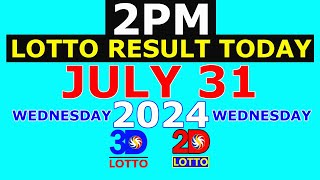 Lotto Result Today 2pm July 31 2024 PCSO [upl. by Ehc464]