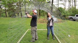 A HOOP COOP for our NEW CHICKENS [upl. by Irep]