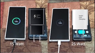 S22 Ultra 15W vs 25W Charging speed test [upl. by Ahsinid637]