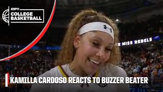 I JUST SHOT IT 🔥  Kamilla Cardoso on her SEASONSAVING BUZZERBEATER  ESPN College Basketball [upl. by Neirb]