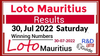 Loto Mauritius Winning Numbers For 30 July 2022 [upl. by Rattray]