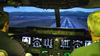 MD11 Cockpit Approach and Landing Anchorage [upl. by Kcirdle]