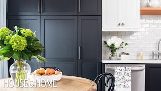 Small Kitchen Makeover Black amp White TwoTone Cabinets [upl. by Ericksen641]