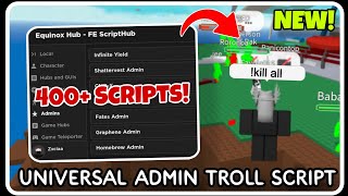 NEW  Universal Admin Troll Script  ROBLOX SCRIPTS  Over 400 Scripts in ONE Gui [upl. by Besnard]