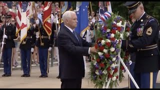 Vice President Mike Pence Honors Fallen Military Members at Arlington Cemetery on Memorial Day [upl. by Ecreip637]