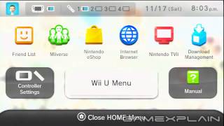 Wii U OS Ingame Home Menu and Instructions Screen [upl. by Ahsinotna]