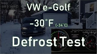 Volkswagen eGolf Super Cold Test 1  Windshield Defrost 30° F 34° C  222° K [upl. by Kalagher597]