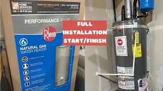 Rheem gas water heater installation process from start to finish what you need to know [upl. by Egnalos]