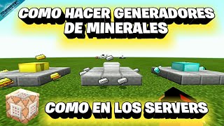 COMO HACER GENERADOR DE DIAMANTE HIERRO ECT CON COMANDOS  EN MCPE 12  COMO EN LOS SERVERS [upl. by Annette]