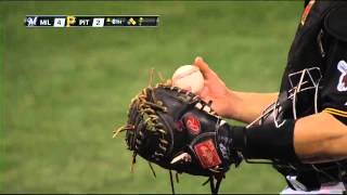 Brewers catcher Martin Maldonado knocks cover off ball literally HD [upl. by Aicilla]