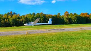 Soaring Skies RolladenSchneider LS4b Glider Takes Off from Randal Airport [upl. by Anoniw777]