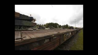 Combined Resolve III Tank Rail Load in Grafenwoehr Oct 17 2014 [upl. by Ellehcem675]