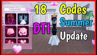 DRESS TO IMPRESS CODES AUGUST 2024  DTI Codes SUMMER UPDATE  Roblox [upl. by Ahcsat590]