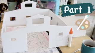 Making a Model Horse Barn Part 1 Schleich Crafting [upl. by Kenton]