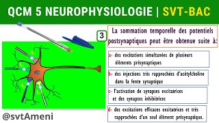 SVT Bac Neurophysiologie Intégration nerveuse  QCM 5 [upl. by Henricks]