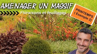 Aménager un massif fleuri et coloré  Exemple 02  printemps [upl. by Joses]