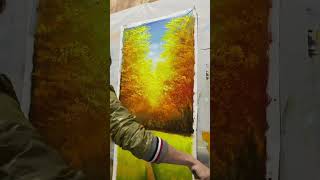 birch forest  LoveDancingDrawing drawing oilpainting art [upl. by Fayth]