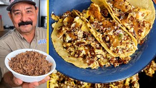 How to Make MACHACADO con Huevo Easy Carne Seca  Machaca Recipe for Authentic Mexican Breakfast [upl. by Garris]