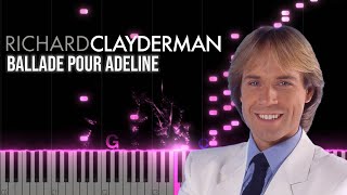 Richard Clayderman  Ballade pour Adeline  Piano tutorial with chord [upl. by Ketchan296]