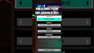 Tyceno Shot Creator Build nba2k25 2k25 shorts [upl. by Goldin]