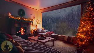 ASMR Rain Sounds for Sleeping  Heavy Rain and Thunder Sound at Christmas Night [upl. by Fi232]