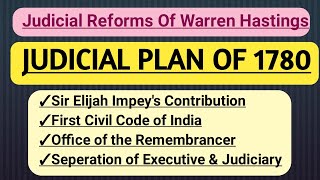 Judicial Plan of 1780 and 1781 Judicial Plans of Warren Hastings  Judicial Reforms of 1780 amp 1781 [upl. by Eseryt]