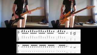 Muse  Stockholm Syndrome Guitar and Bass cover with tabs [upl. by Nymzaj]