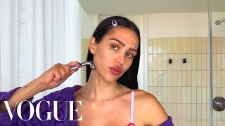 Model Amelia Grays 12Step Skin Care Routine and Double Blush Makeup Look  Beauty Secrets  Vogue [upl. by Gearalt]