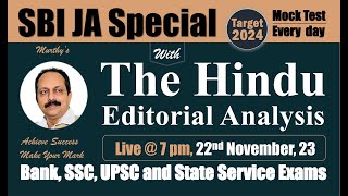 22nd Nov 2023  The Hindu Editorial Analysis  The Hindu Newspaper Vocabulary  BANK  SSC  UPSC [upl. by Culley654]