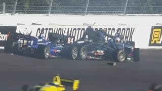 Indy Lights 2017 Gateway Motorsport Park Big Crash [upl. by Wiskind]